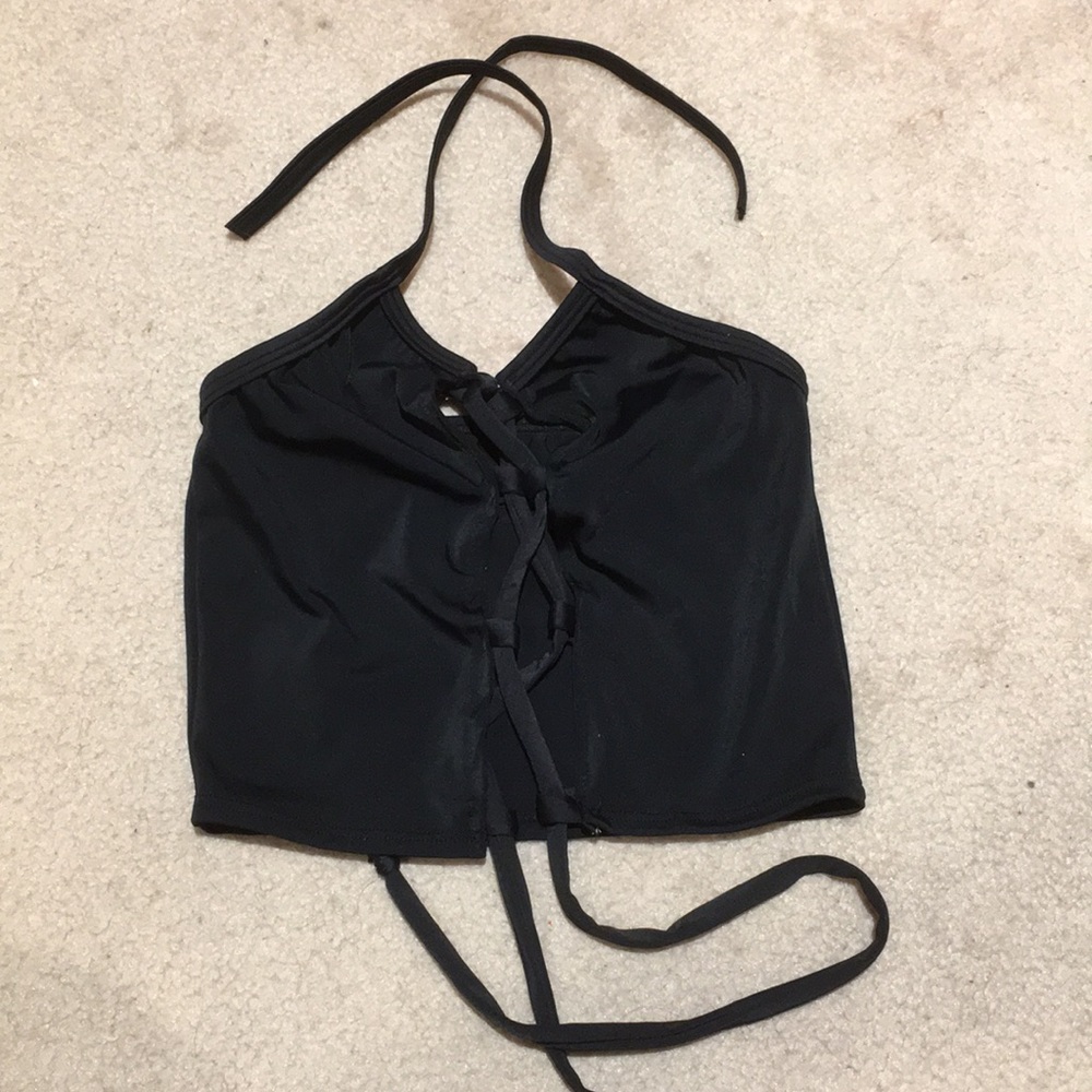 Black lace me up top